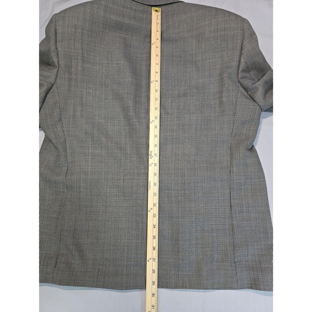 100% Wool IZOD Mens 44S Gray Houndstooth Blazer Sport Coat Classic 2 Button suit - Picture 6 of 16